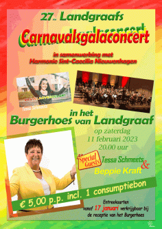 Landgraafs carnavalsgalaconcert in Burgerhoes Entreekaarten  te koop